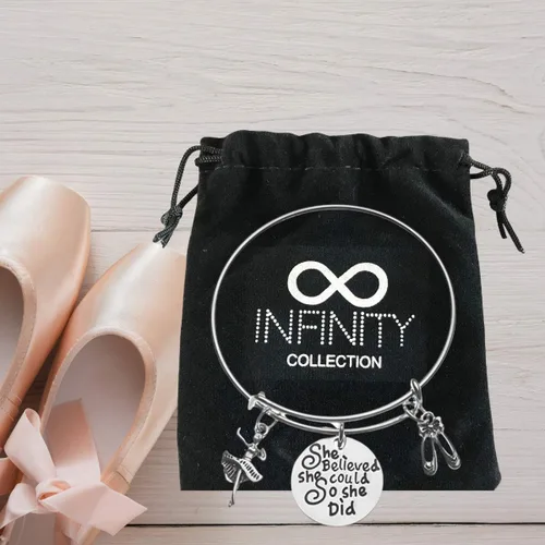 Vista 2 de Brazalete ajustable "Dance" para niñas el regalo perfecto para recitales de baile, bailarinas y grupos de baile