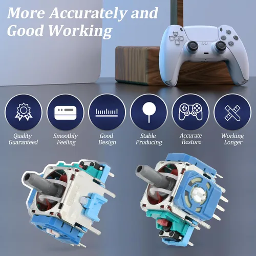 Vista 4 de for PS5 Analog Stick Replacement for Sony PlayStation 5 PS5 Joysticks Replacement 3D Joystick Sensor Module Thumbstick Controller Accessory Part