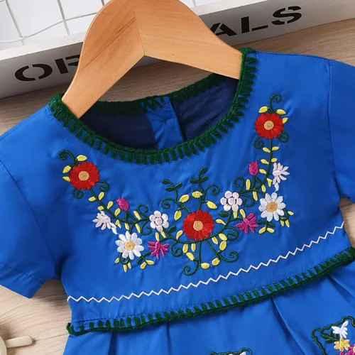 Vista 4 de Aalizzwell Vestido bordado de manga corta para bebé niña pequeña