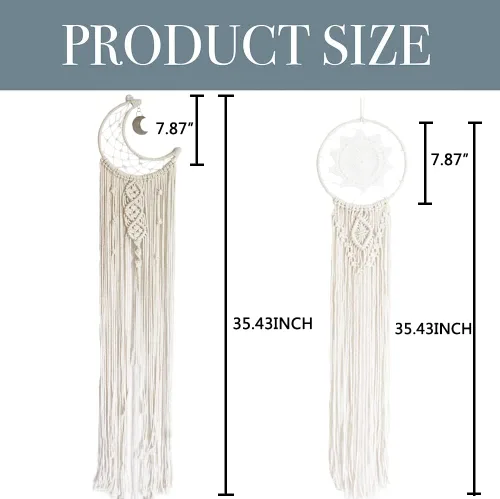 Vista 3 de RQWZBCHX Kits de atrapasueños de macramé para adultos principiantes, 2 piezas de macramé para colgar en la pared