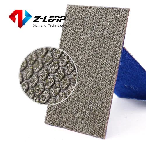 Vista 3 de Hoja de papel de diamante galvanizado papel de lija gancho y bucle respaldo de nylon para pulido a mano vidrio porcelana cerámica 4 piezas