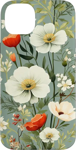 Vista 15 de Sage Green Flower Wildflower Pattern Floral Case for iPhone 17