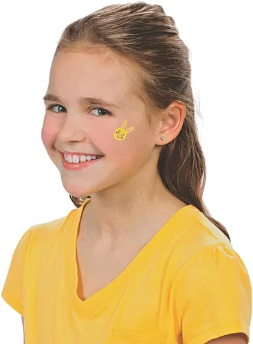 Vista 3 de Fun Express Tatuajes temporales de emoji de Pascua para niños, juego de 72 a granel - Relleno de huevos de Pascua y juguetes de cesta