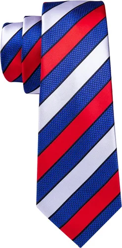 Vista 279 de Barry.Wang Juego de corbatas para hombre, corbata de seda a rayas, tejido a cuadros, gemelos formales, negocios, boda