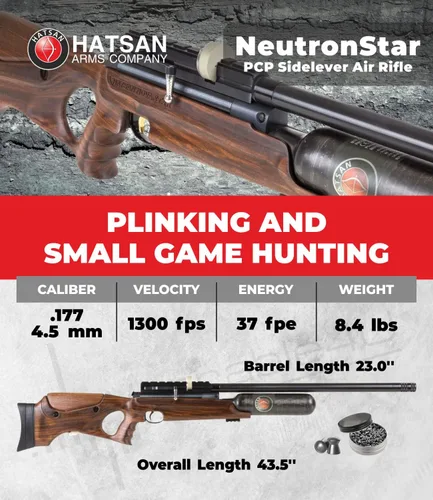 Vista 2 de Rifle de aire Hatsan NeutronStar PCP con paquete incluido