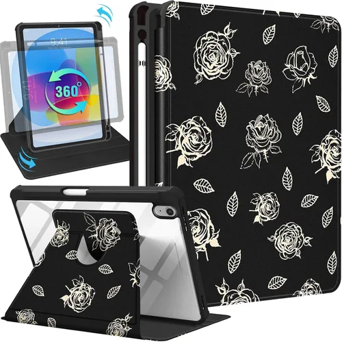 Vista 21 de Uppuppy Funda para iPad A16 – para Funda de iPad 10ª Generación 10.9 Pulgadas Linda Mujeres Niñas Femenina Bonita Kawaii Dibujos Animados Perro