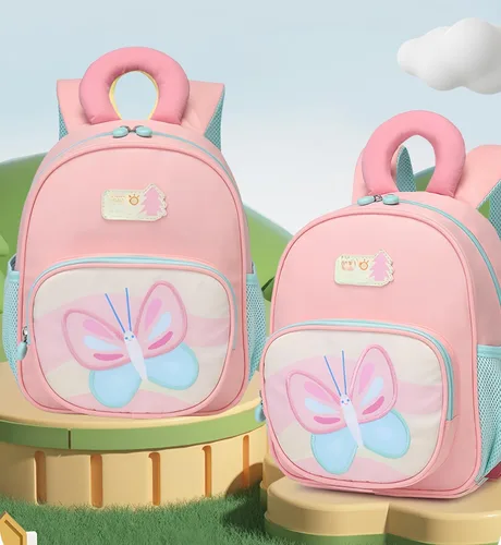 Vista 6 de CAMTOP Linda mochila para niños pequeños, bolsa escolar de animales de dibujos animados en 3D para niñas, niños, guardería de viaje, 90256 Mariposa