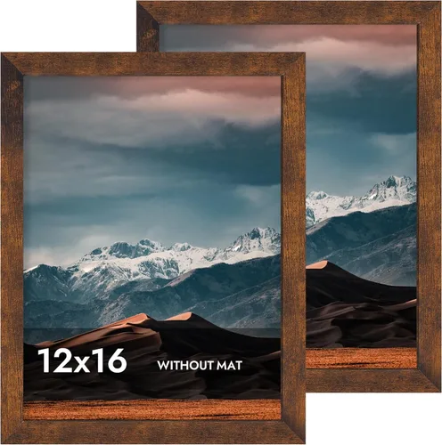 Vista 111 de iRahmen - Juego de 2 marcos de fotos de 4 x 6, marco de madera negro con cristal de alta definición, para mostrar fotografías de 3.5 x 5