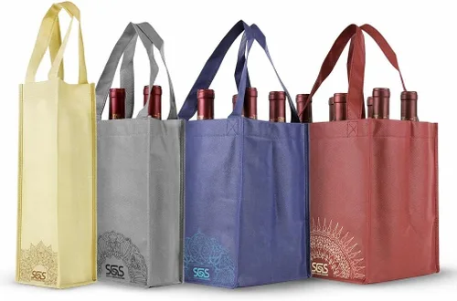 Vista 8 de Simply Green Solutions - Bolsas reutilizables de regalo de vino con asas, portabotellas para 1-6 botellas, juego de 4, Estambul