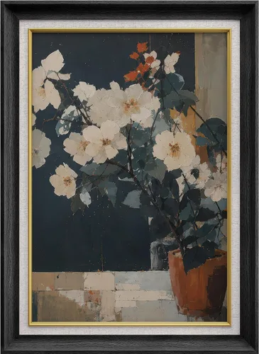 Vista 219 de MUDECOR Lienzo enmarcado prémium para pared, pinos nevados en bosque de invierno, ilustraciones modernas, arte contemporáneo, escénico, divertido
