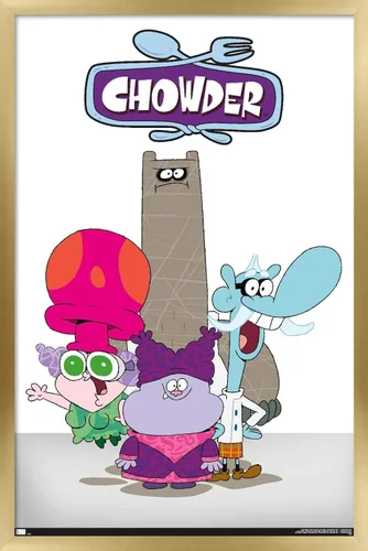 Vista 17 de Trends International Chowder - Póster de pared grupal, 22.4 pulgadas de largo x 14.7 pulgadas, versión enmarcada en madera de granero Versión