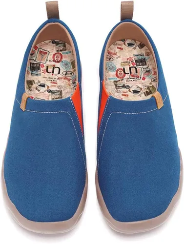 Vista 69 de UIN Zapatos de viaje para caminar para hombre, sin cordones, de lona, informales, ligeros, cómodos y modernos, diseño de perritos felices Ahhhhh