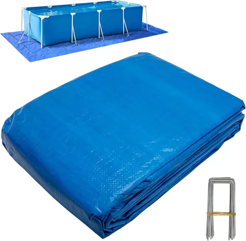 Vista 9 de codree Paños rectangulares de suelo de piscina de 20 x 12 pies, almohadilla de revestimiento de polietileno impermeable para piscina, resistente