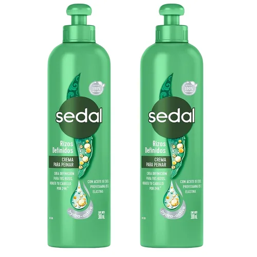 Vista 5 de Sedal Curls Defined Hair Comb Cream con aceite de coco, provitamina B5, elastina, 10.1 fl oz, paquete de 2