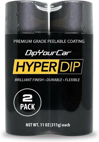 Vista 2 de DipYourCar HyperDip - Pintura pelable para automóvil, paquete de 2 pinturas en aerosol para ruedas, emblemas, espejos y más, color plata de fábrica