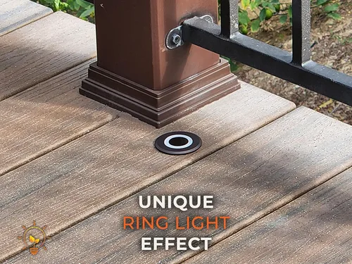Vista 3 de LUMENGY Luz LED para pavimentadora y cubierta con efecto de luz de anillo patentado, 1 W, 12 V de bajo voltaje, IP67 impermeable, para cubiertas