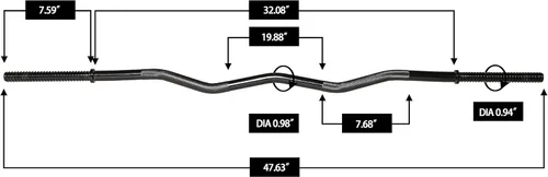 Vista 5 de Signature Fitness Standard Olympic Super Curl Barbell Barra de rizo roscada, 48 pulgadas