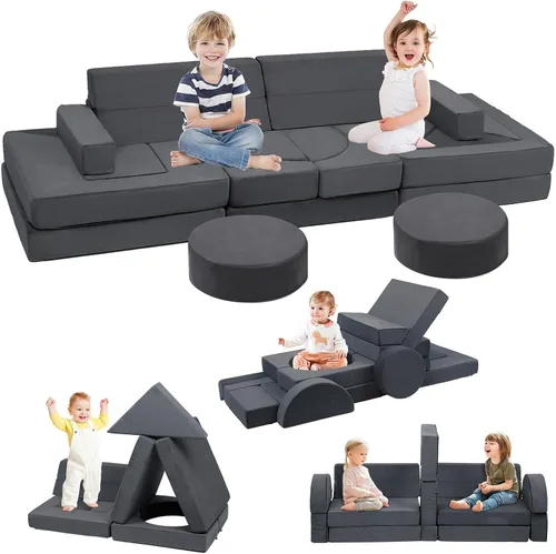 Vista 8 de Edbuosy Sofá modular de 22 piezas para niños, sofá infantil para sala de juegos, dormitorio, sala de estar, sofá infantil para inspirar creatividad