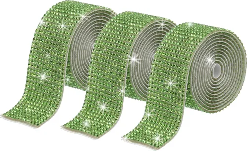 Vista 72 de MECCANIXITY 3 rollos de cinta de diamantes de imitación autoadhesiva de 3 yardas y 0.315 in para proyectos de artes y manualidades, pasteles de Beige