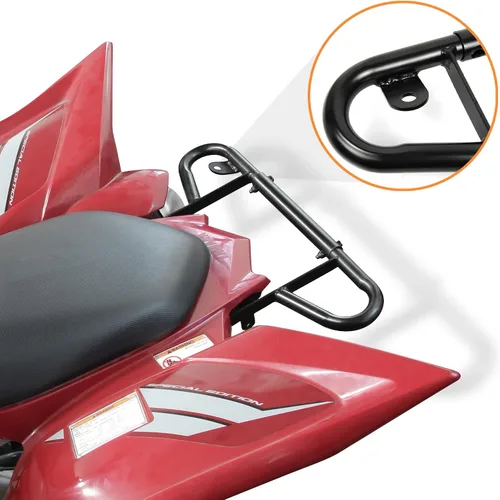 Vista 4 de SAUTVS Barra de agarre trasera ancha para Yamaha Raptor 700 700R 2006-2026 Black Iron Rear Bumper, Heavy Duty Back Steel Handle Powder Coated Grab