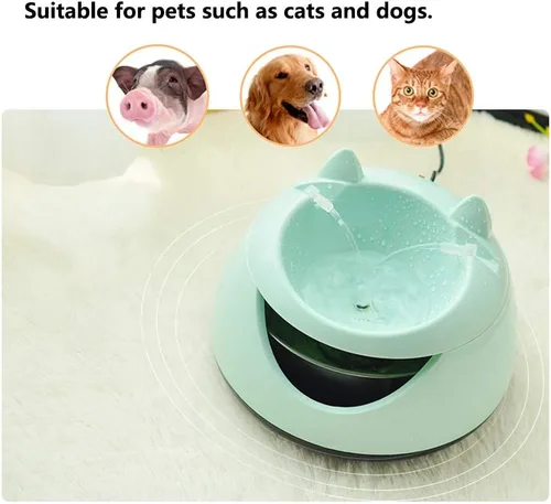 Vista 8 de Fuente de agua para gatos, dispensador de agua para gatos, saludable, súper silencioso y fácil de limpiar, fuente para mascotas con filtro