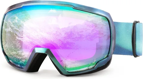 Vista 17 de FEISEDY Ski Goggles, OTG Snow Sport Goggles for Adult Youth, Anti-Fog UV400 Protection Bendable Dual-Lenses B2961