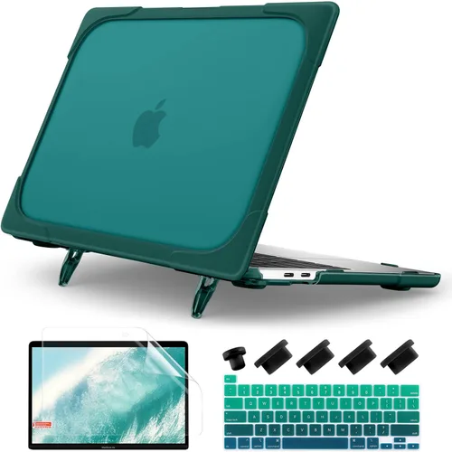 Vista 7 de Batianda - Funda resistente con nombre personalizado para MacBook Pro de 13 pulgadas 2020 2022 Add Your Name or Initials, Ergonomic Foldable Stand