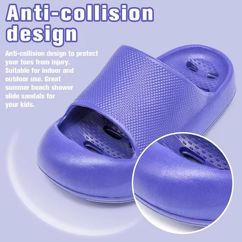 Vista 5 de techcity Sandalias deslizantes suaves y acolchadas con suela gruesa antideslizante, secado rápido, para baño, ducha, piscina, playa, para niños