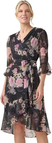 Vista 3 de Adrianna Papell Vestido cruzado de gasa floral para mujer