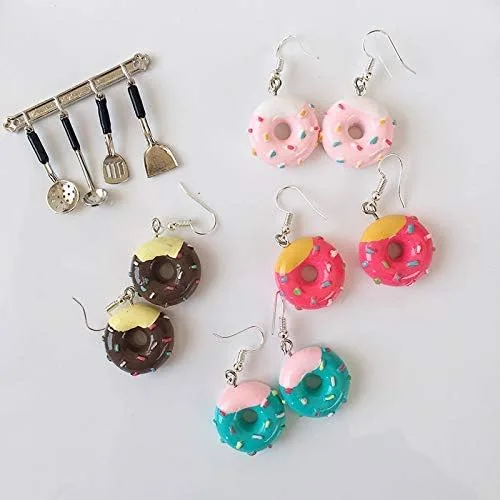 Vista 7 de Lindos aretes colgantes de resina para mujeres y niñas