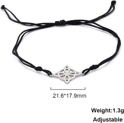 Vista 5 de Dreamtimes Pulsera de moda con nudo de bruja y celtas geométricas para mujer pulsera de cadena de brujería de acero inoxidable joyería Wiccan