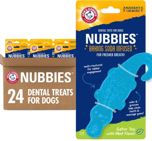 Vista 14 de Arm & Hammer for Pets Nubbies Duality Bone - Juguete dental para perros, el mejor juguete masticable para masticadores moderados, ayuda a reducir