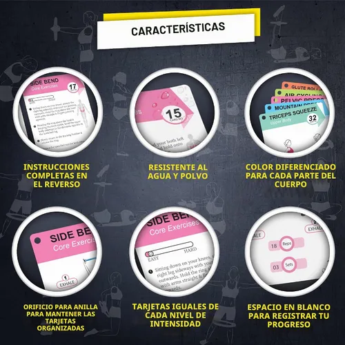 Vista 3 de Tarjetas de entrenamiento con anillo de pilates Flexies - 58 tarjetas de ejercicios con anillo de pilates, círculo de pilates, postura