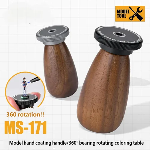 Vista 6 de Gavery 360Degree Rotating Paint Wooden Handle with Ball Bearing for Miniature Model Smooth Painting and Detailing Work