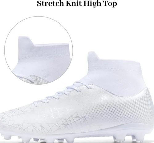 Vista 2 de AOSENSS Botas de fútbol para hombre y mujer, botas altas de fútbol sala para interiores y exteriores, tenis de entrenamiento multiterreno