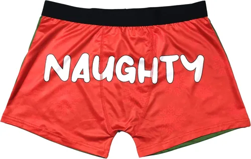 Vista 6 de Random Stock Apparel Calzoncillos tipo bóxer divertidos para hombre - Ropa interior divertida de Papá Noel, Rojo