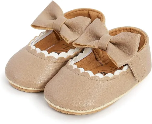 Vista 6 de GAISUMMI Zapatos planos Mary Jane para bebés y niñas, con suela de goma suave antideslizante, zapatos de vestir de princesa