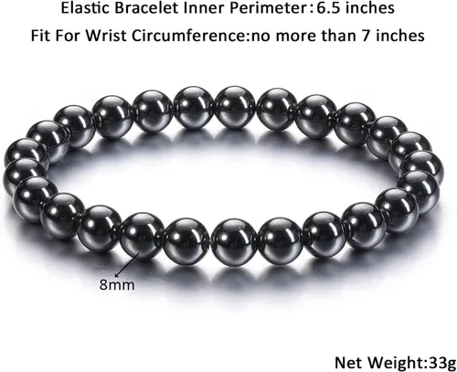 Vista 8 de Jovivi Pulsera elástica de cuentas redondas semipreciosas naturales – 0.315 pulgadas hecha a mano con cuentas de piedras preciosas curativas