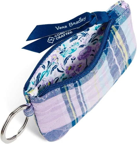 Vista 2 de Vera Bradley - Cartera de algodón para mujer, diseño con cremallera y compartimiento para identificación