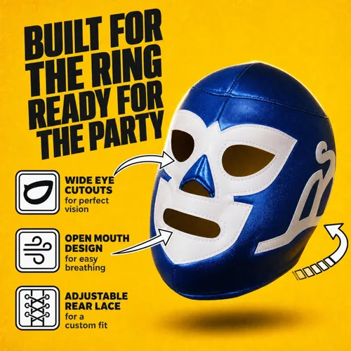 Vista 3 de RINGREBELS - Máscara de lucha libre mexicana Lucha Libre Luchador - Estilos coloridos
