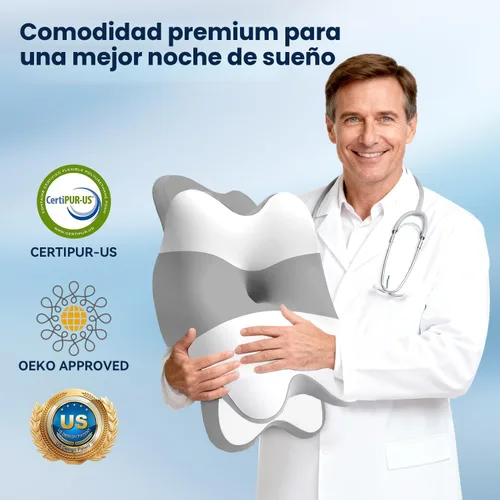 Vista 5 de Almohada de apnea del sueño con alivio del dolor de cuello y ronquidos, almohada cervical ortopédica, almohada ergonómica de espuma viscoelástica
