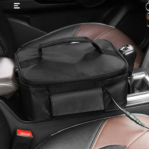 Vista 4 de Mini horno portátil de calefacción eléctrica para coche, calentador de alimentos portátil de 12 V, calentador eléctrico de calentamiento rápido