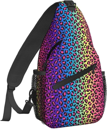 Vista 34 de Famame Mochila bandolera para el pecho, bolsa de hombro, gimnasio, ciclismo, viajes, senderismo, mochila para hombres y mujeres.., MultiColor1
