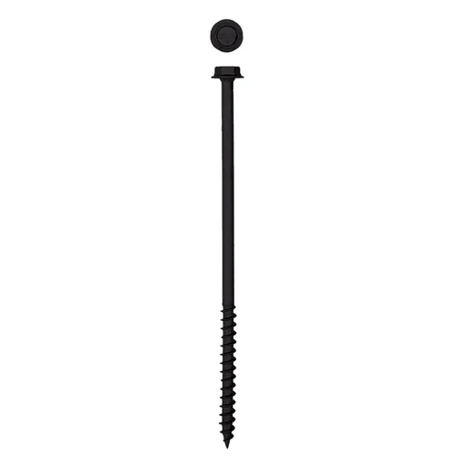 Vista 19 de Tornillos de retraso de madera estructural con cabeza hexagonal exterior de 1/2 "x 5" Powerlags Hex (25 EA)