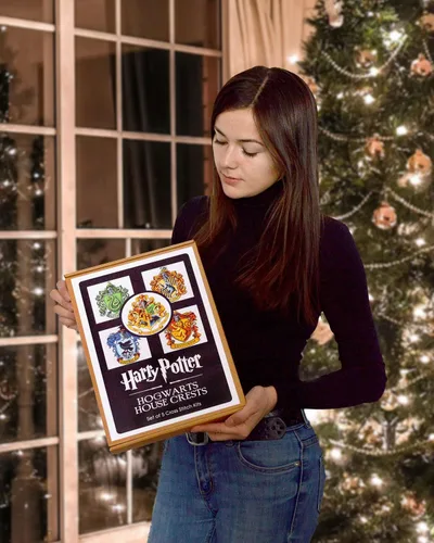 Vista 2 de Personalized.Design Kits de punto de cruz de conteo 'Hgwrts House Crests' - Juego de 5 kits de bordado para adultos Escudos 5 en 1 Hogwarts House