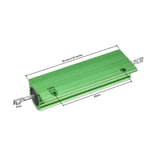 Vista 3 de uxcell 2 piezas de resistencia de caja de aluminio 100 W 12 ohmios bobinado verde para convertidor de repuesto LED 100 W 12RJ for LED Replacement