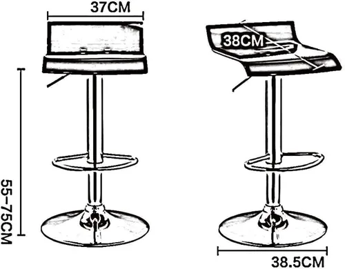 Vista 2 de Taburete de bar acrílico, taburete de comedor para desayuno, para encimera de isla de cocina, exterior transparente, reposapiés y base de acero