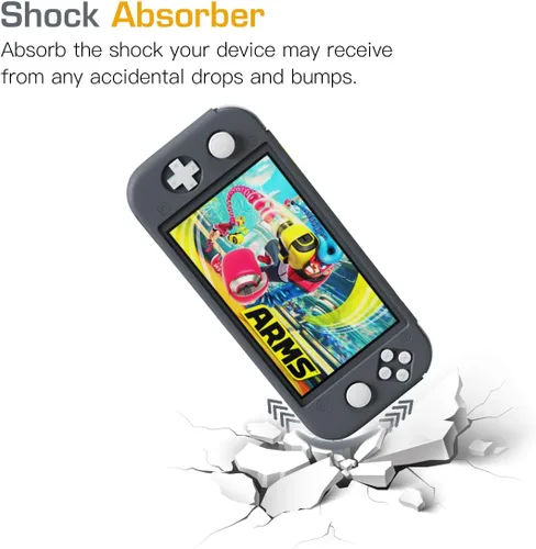 Vista 5 de MoKo - Funda compatible con Nintendo Switch Lite, funda protectora de silicona, funda antiarañazos, con absorción de golpes, antideslizante