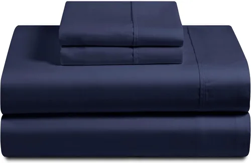 Vista 4 de Juego de 4 sábanas de tamaño Queen con parte superior flexible de cabeza dividida para cama ajustable, 800 TC-100% algodón, juego de 4 piezas