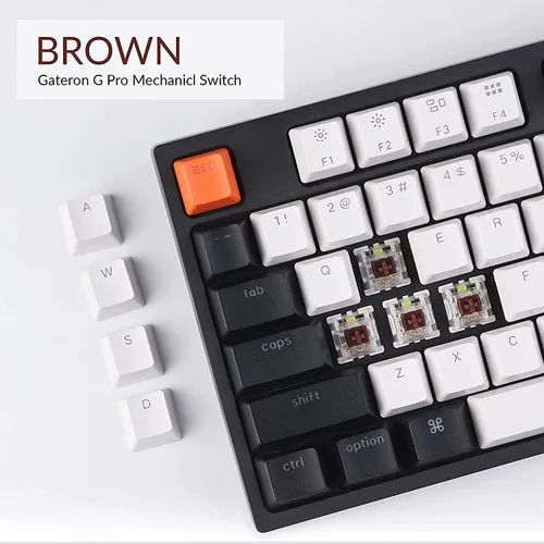 Vista 7 de Keychron Teclado mecánico con cable C1 de 87 teclas, cable USB tipo C, teclas ABS de doble disparo, teclado mecánico para juegos, interruptor